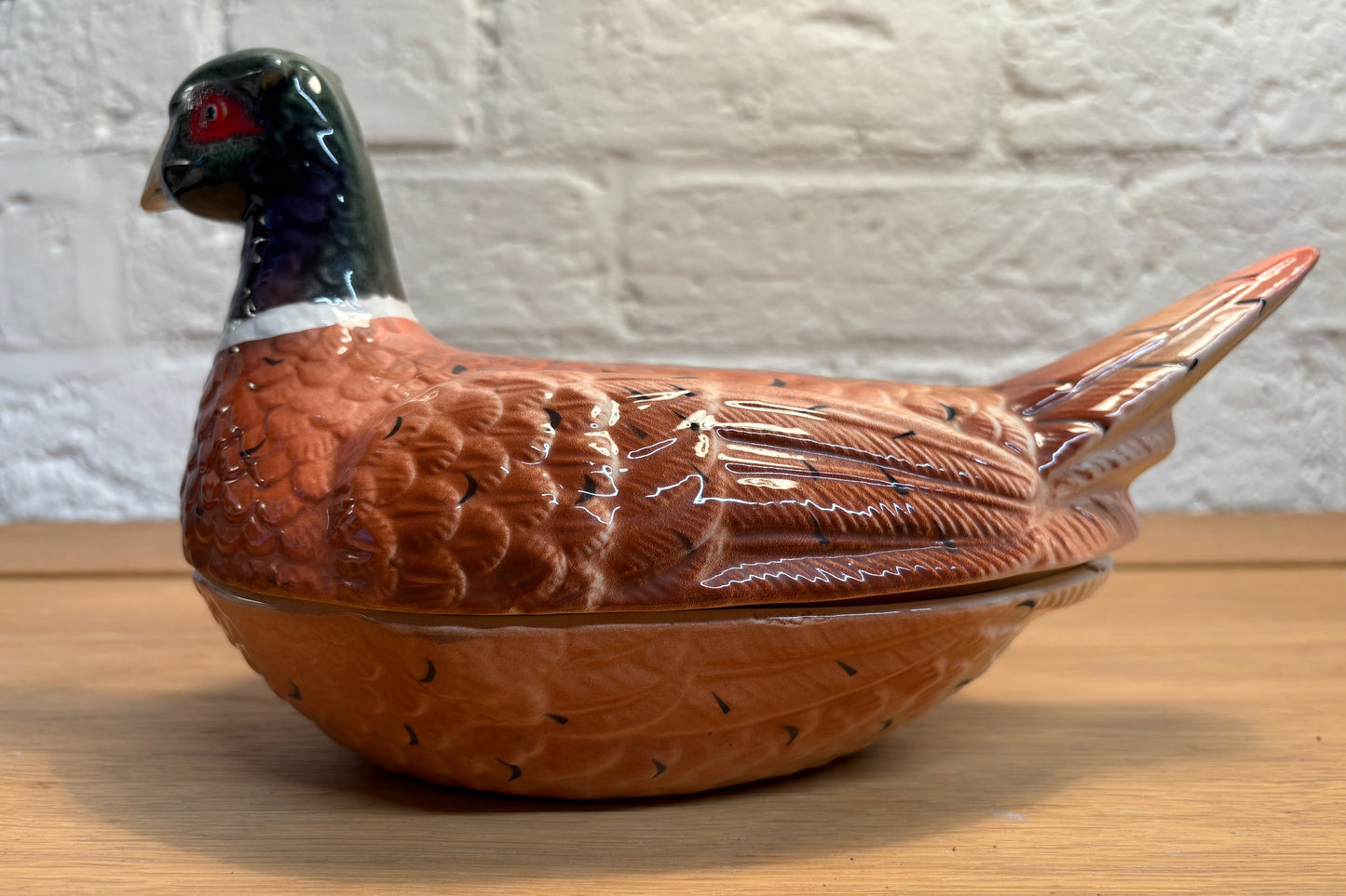 Michel Caugant French faïence Pheasant Terrine dish