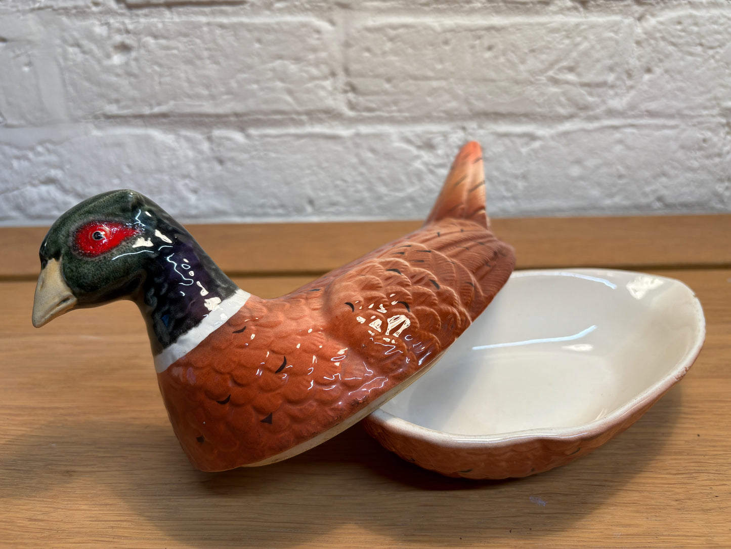 Michel Caugant French faïence Pheasant Terrine dish