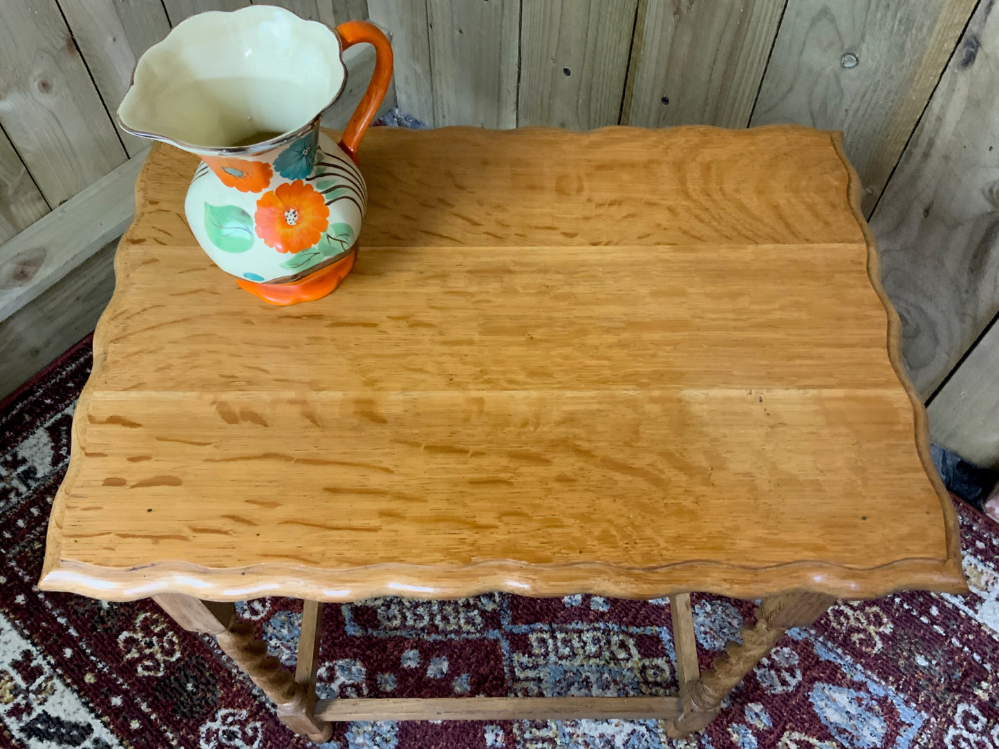 Light Oak Barley Twist Side Table