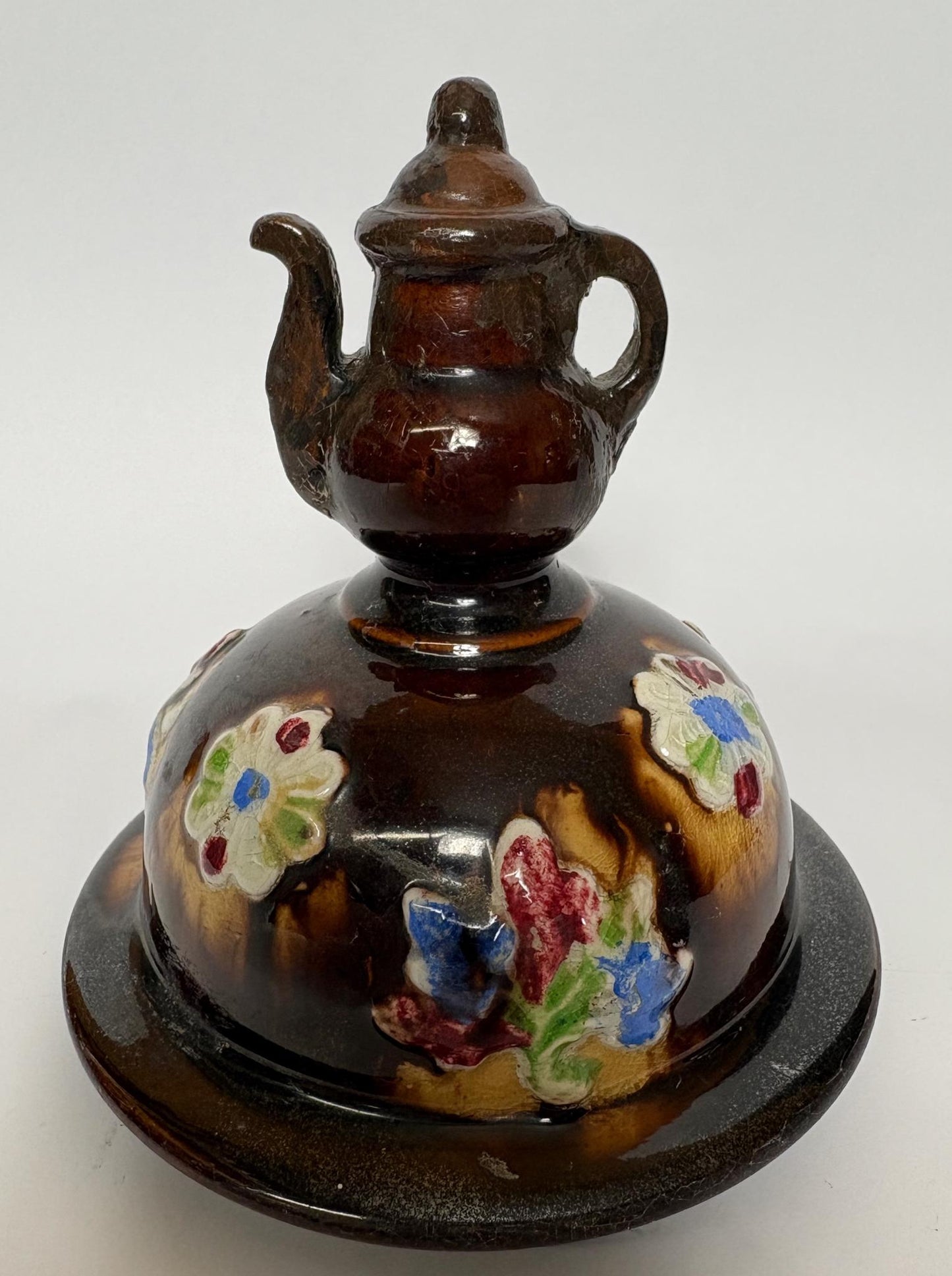 Large 19th Century Measham “A Present from a Friend” Bargeware Teapot, 31cm