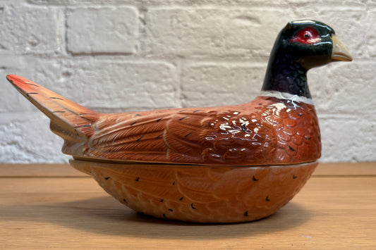 Michel Caugant French faïence Pheasant Terrine dish