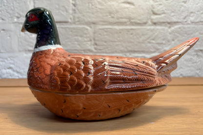 Michel Caugant French faïence Pheasant Terrine dish