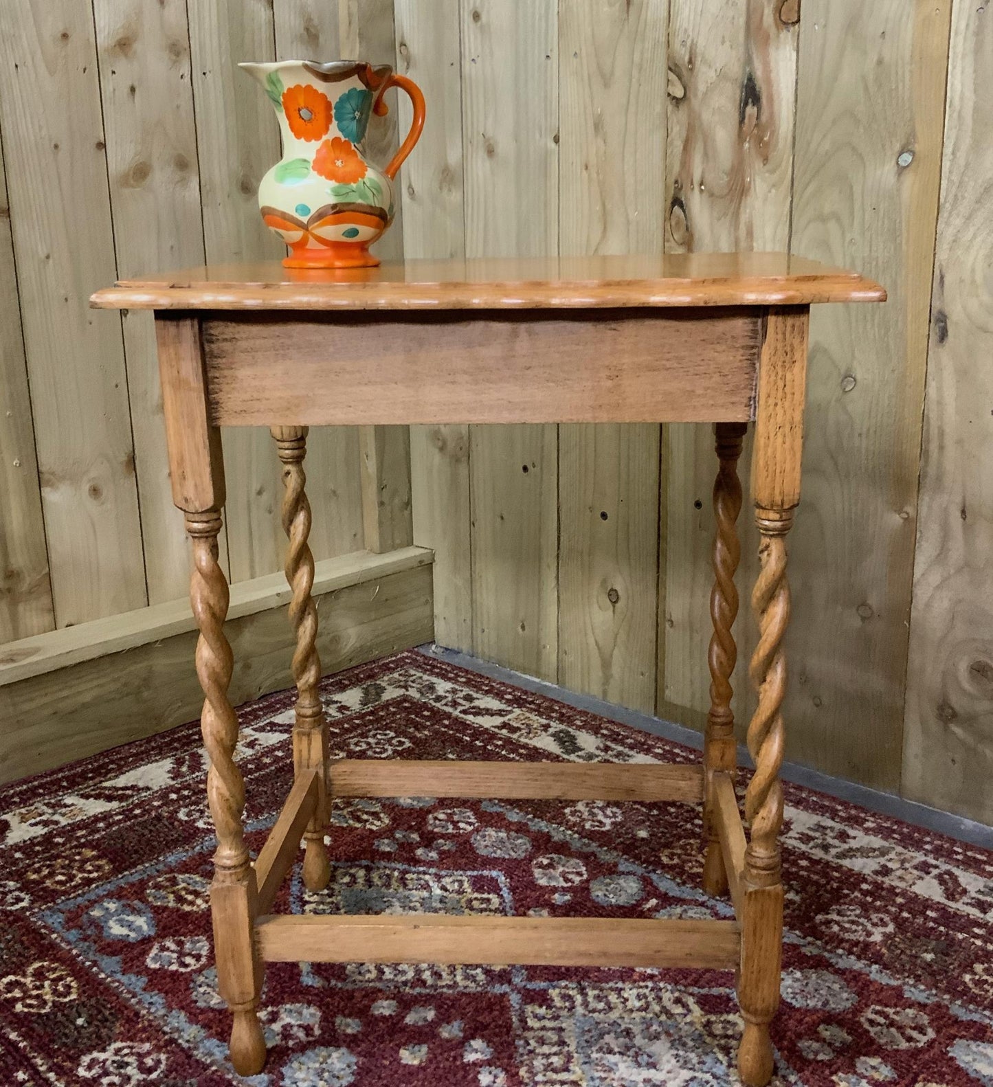 Light Oak Barley Twist Side Table