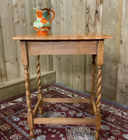 Light Oak Barley Twist Side Table