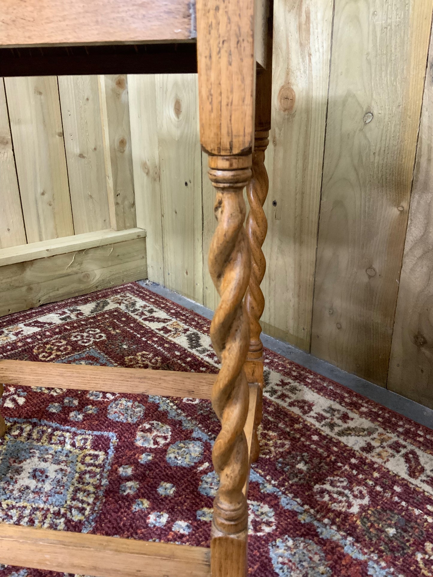 Light Oak Barley Twist Side Table