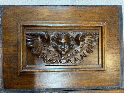 Set of Five 18th-Century Carved Oak Panels – Cherub & Putti