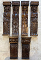 Set of Six 18th-Century Carved Oak Architectural Mounts