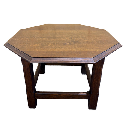 Edwardian Arts & Crafts Oak Octagonal Coffee Table