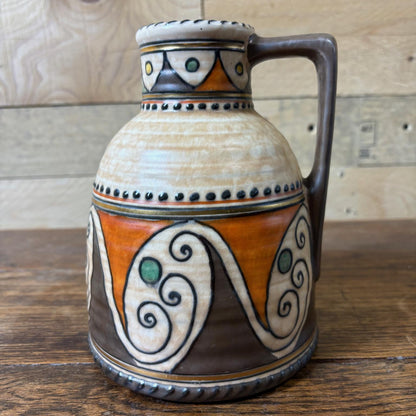 Charlotte Rhead for Crown Ducal Tube‑Lined Handled Vase, Pattern 4926