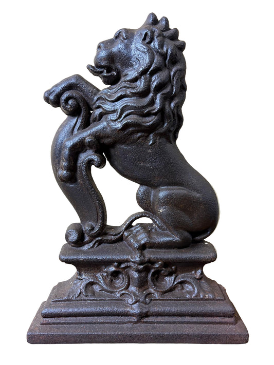 Late Victorian Cast Iron Lion Rampant Doorstop