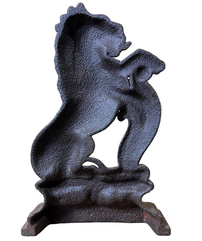 Late Victorian Cast Iron Lion Rampant Doorstop