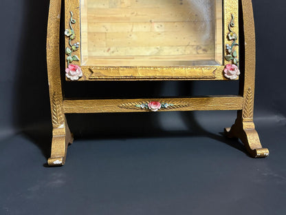 1930s Barbola Swing Mirror & Candlesticks