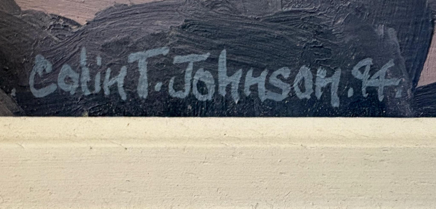 Colin T Johnson, Oil on Board, Cornish Harbour Scene '94