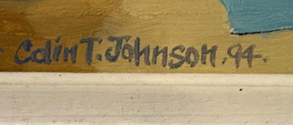 Colin T Johnson, Oil on Board, Cornish Harbour Scene '94