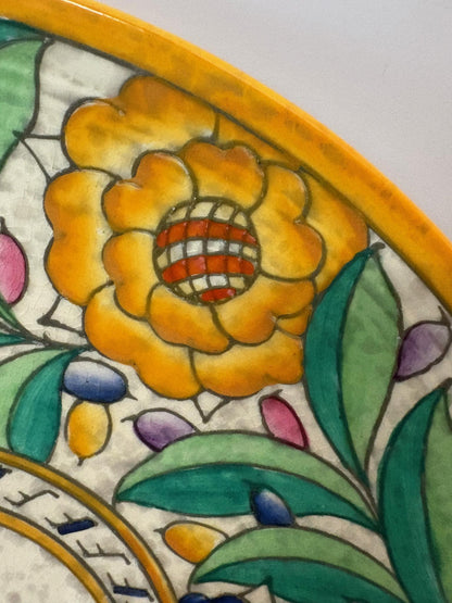 Charlotte Rhead for Crown Ducal “Persian Rose” Tube‑Lined Charger, c.1925–1929, 36 cm