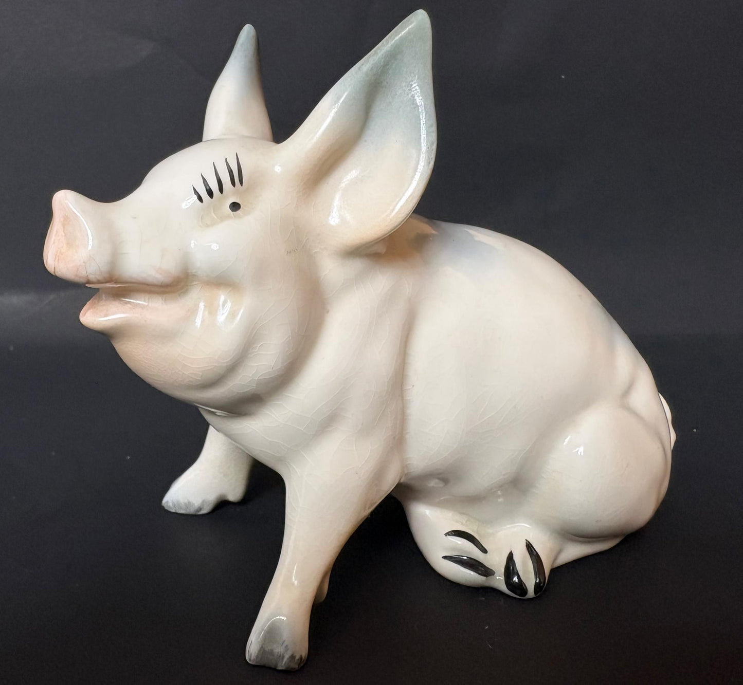 Vintage Beswick Sow & Piglet Figurines – Cream Glaze English Pottery