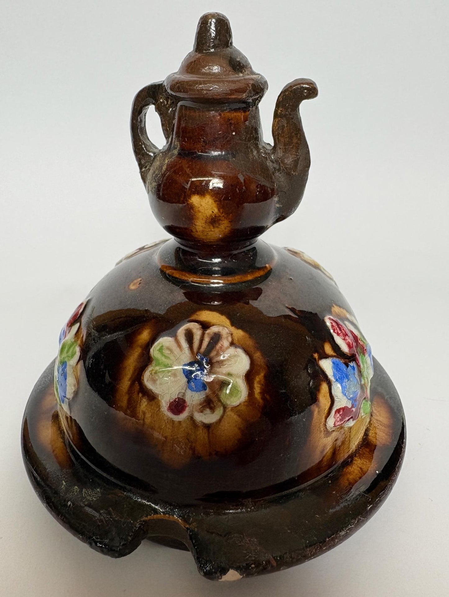 Large 19th Century Measham “A Present from a Friend” Bargeware Teapot, 31cm