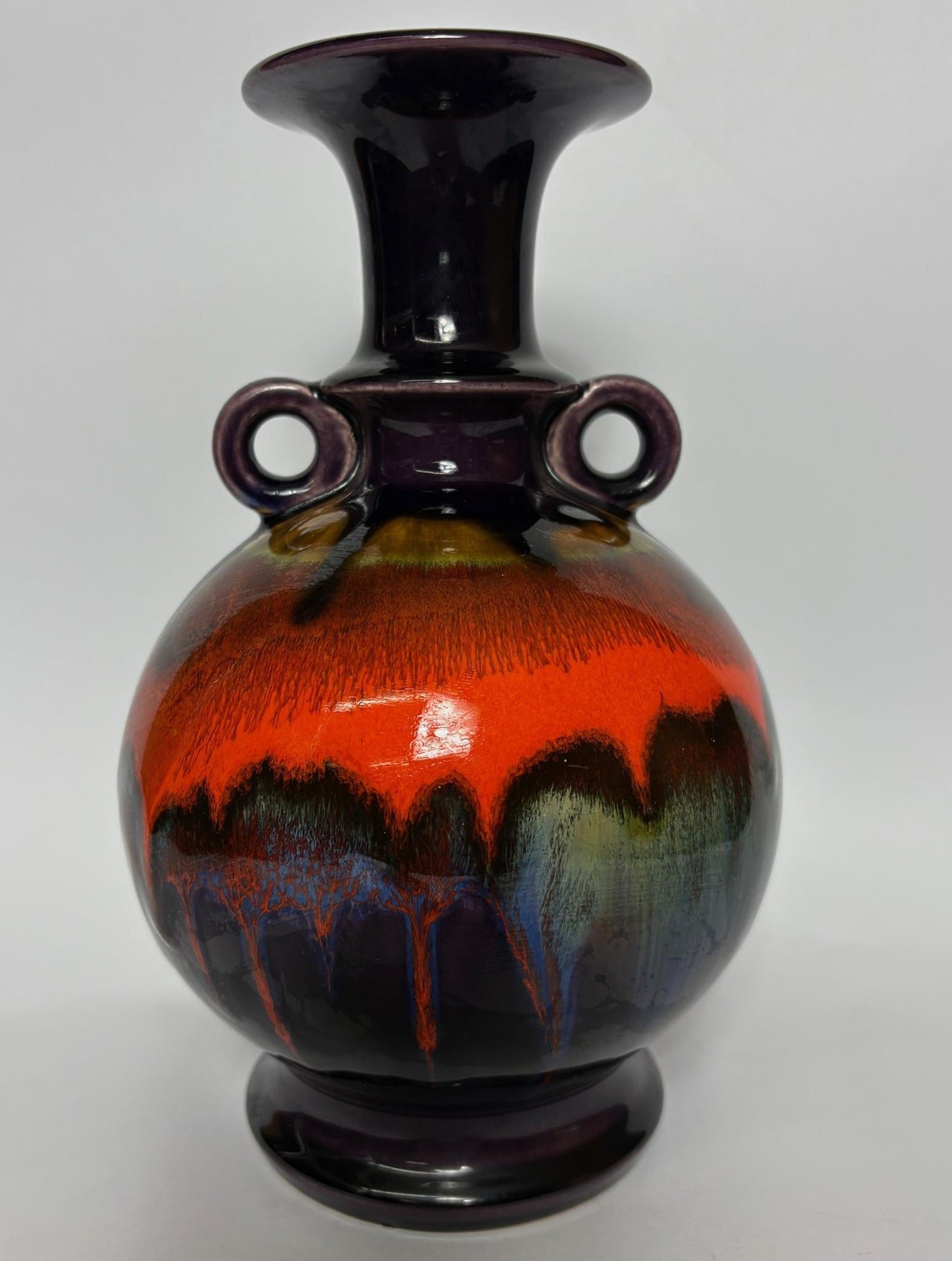1970s Hutschenreuther West Germany ‘Vulkan-Feuer’ Lava Glaze Vase