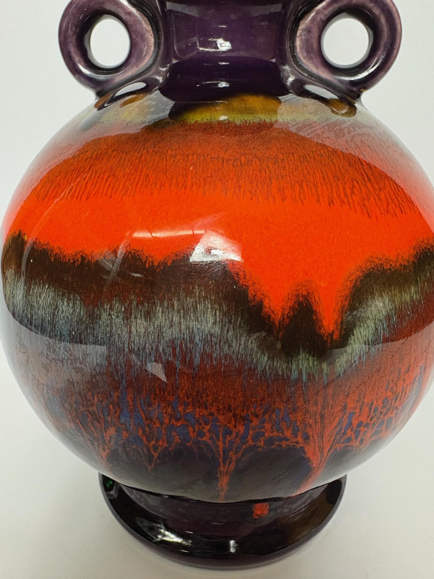 1970s Hutschenreuther West Germany ‘Vulkan-Feuer’ Lava Glaze Vase