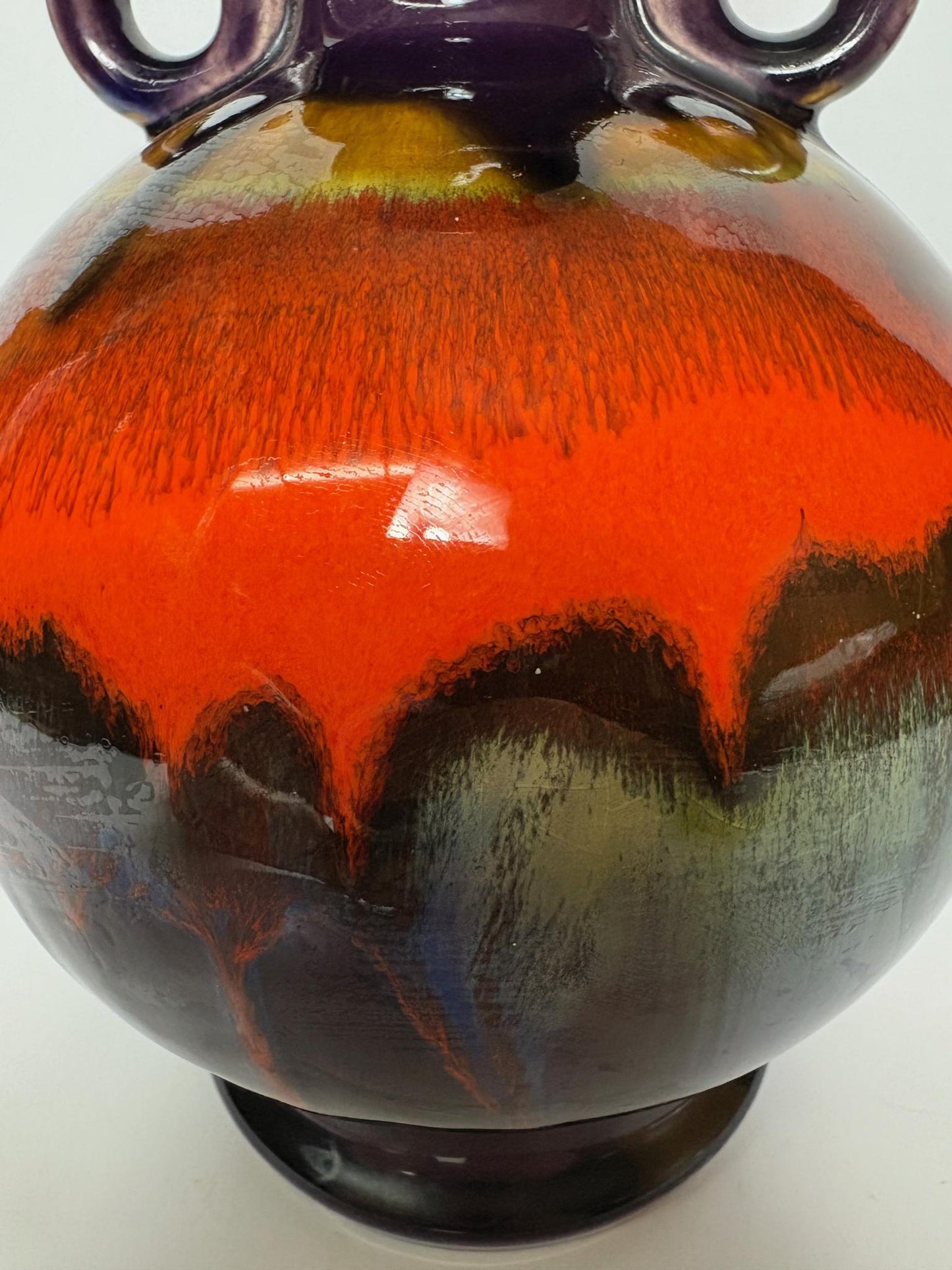 1970s Hutschenreuther West Germany ‘Vulkan-Feuer’ Lava Glaze Vase